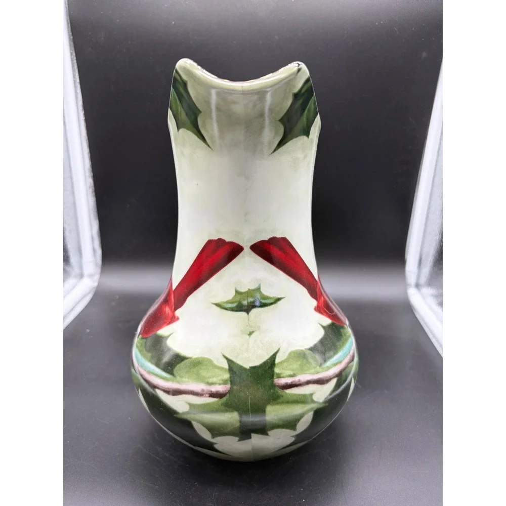 Hautman‎ Brothers Cardinal & Holly Christmas Porcelain Pitcher